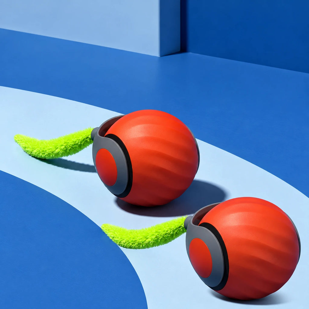 Orange Chase Ball 2-Pack — two orange balls with green tails