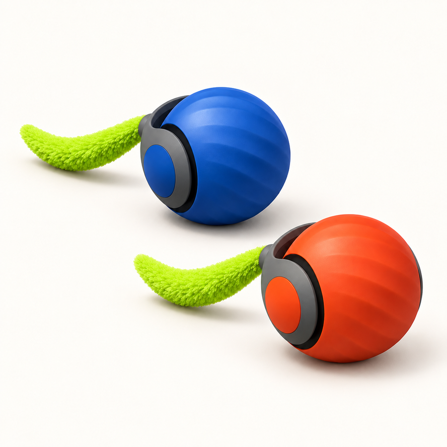 Playful Pounce Chase Ball — Blue & Orange 2-Pack