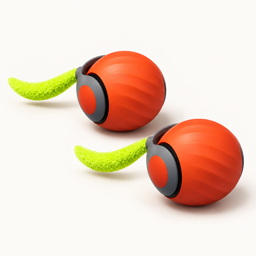 Playful Pounce Chase Ball — Orange 2-Pack